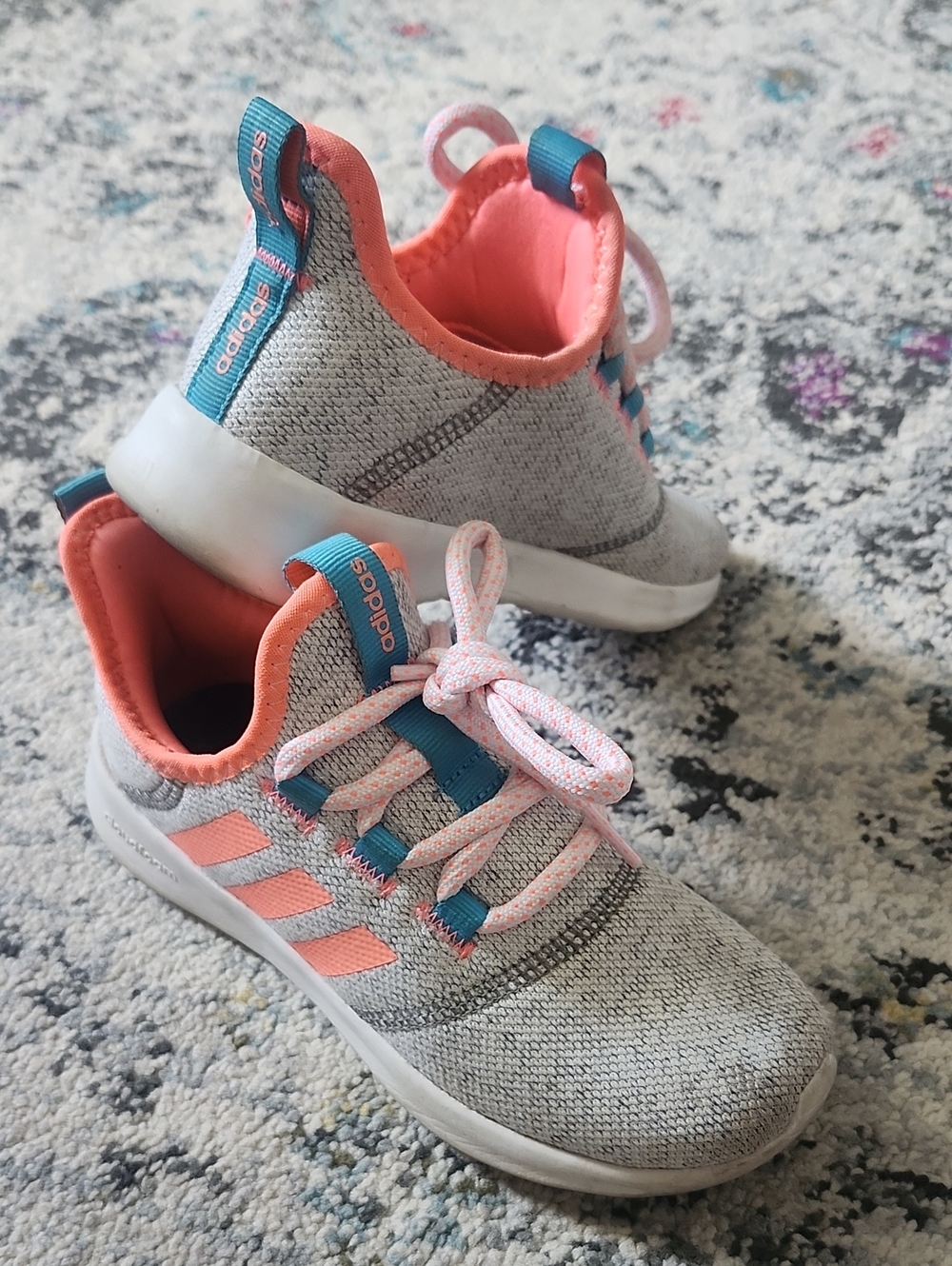 adidas Kids Cloudform Pure 2.0 Pink Coral & Teal Sneakers